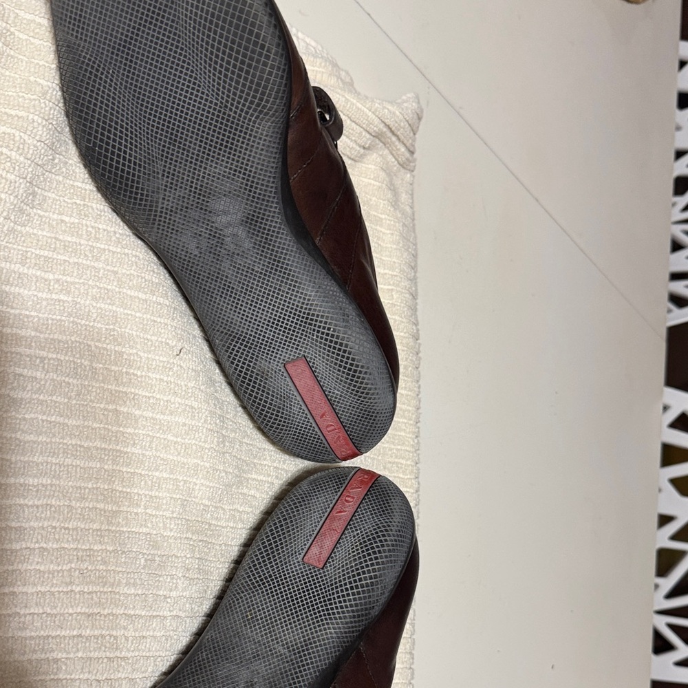 Prada Men's Dark Brown Leather Loafers - Picture 4 of 4